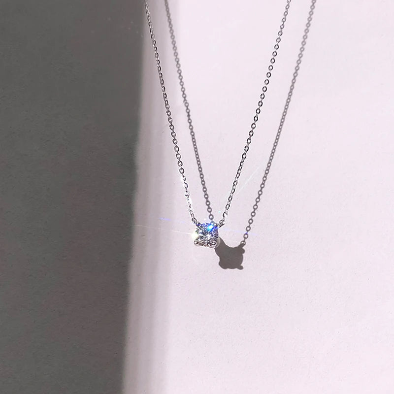 女性用925スターリングシルバー金メッキと14カラットのネックレス,フェミニンなジュエリー,きらめくラインストーン,鎖骨チェーン,ウェディングジュエリー