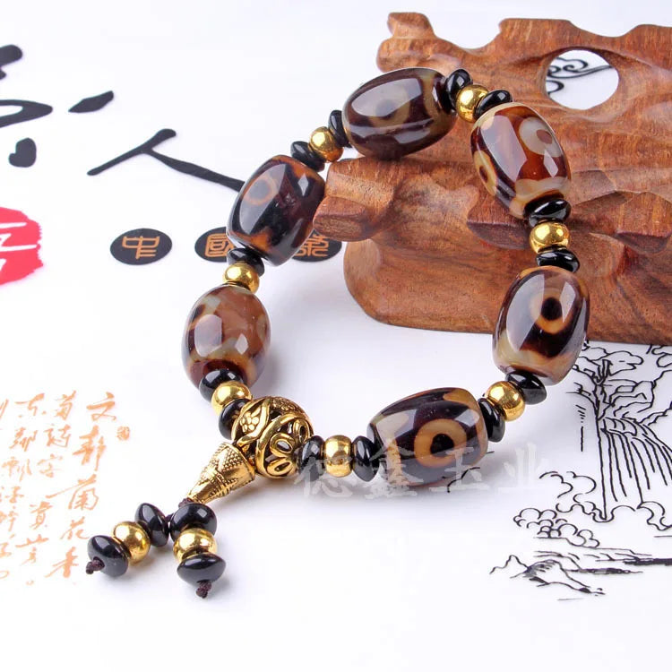 Sky-eyes dziビーズブレスレット、3インチ、tibety an、tibetan
