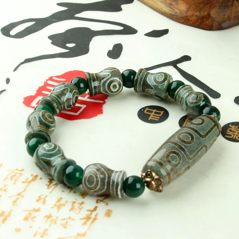 Sky-eyes dziビーズブレスレット、3インチ、tibety an、tibetan