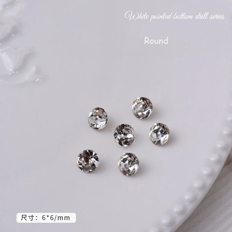 ネイルアート用3D装飾ライトブルー,高品質,ガラス,ラインストーン,マルチシェイプ,8x10mm,ハート型,マニキュアアクセサリー,10個