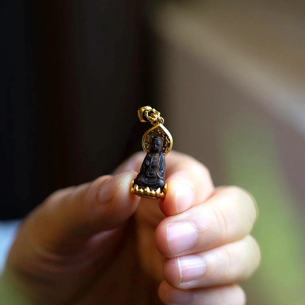 Guanyin-男性用ペンダントネックレス,癒しの宝石,守護仏教,チベットエスニックスタイル,セーターチェーン,豪華なお守り,マスコット
