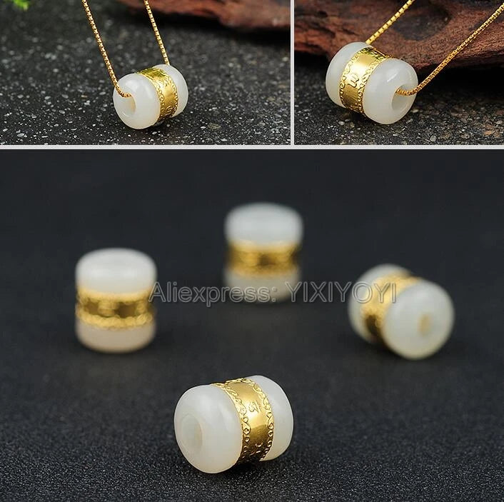 天然石,象眼細工の丸いイヤリング,ラッキーペンダント,ロープネックレス,上質なジュエリー証明書,18k