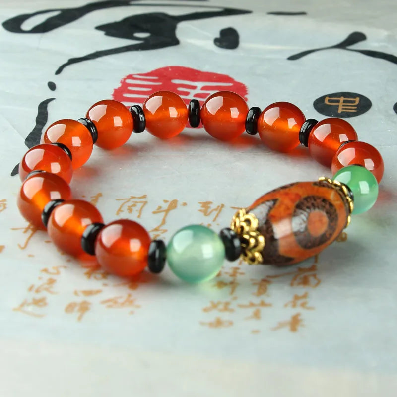 Sky-eyes dziビーズブレスレット、3インチ、tibety an、tibetan