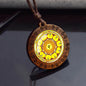 Sri yantra mandalaガラスネックレスウッドペンダントbuddjustom Geometricジュエリースピリチュアルヨガギフト