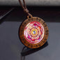 Sri yantra mandalaガラスネックレスウッドペンダントbuddjustom Geometricジュエリースピリチュアルヨガギフト