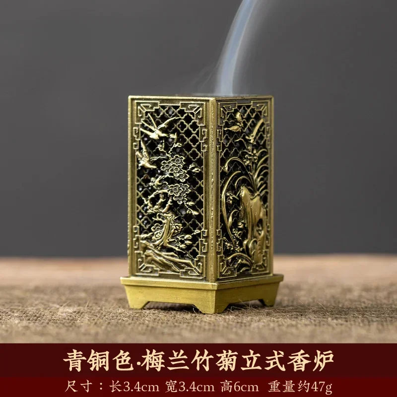 正方形の縦型香炉,小さなXiangyun合金香炉,アロマテラピー,室内装飾品,中国のプラムバーナー