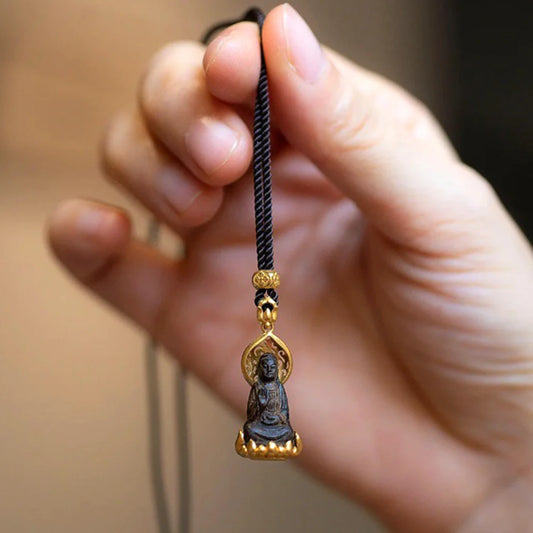 Guanyin-男性用ペンダントネックレス,癒しの宝石,守護仏教,チベットエスニックスタイル,セーターチェーン,豪華なお守り,マスコット