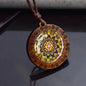 Sri yantra mandalaガラスネックレスウッドペンダントbuddjustom Geometricジュエリースピリチュアルヨガギフト