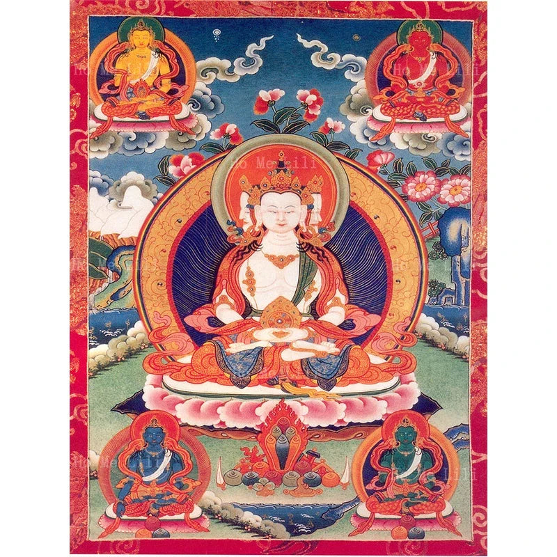 仏教のイメージ,壁の芸術の絵画,thangka parinirvana,amitabha buddha paradise,5つの素晴らしい仏