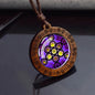 Sri yantra mandalaガラスネックレスウッドペンダントbuddjustom Geometricジュエリースピリチュアルヨガギフト