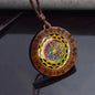 Sri yantra mandalaガラスネックレスウッドペンダントbuddjustom Geometricジュエリースピリチュアルヨガギフト