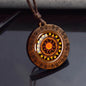 Sri yantra mandalaガラスネックレスウッドペンダントbuddjustom Geometricジュエリースピリチュアルヨガギフト